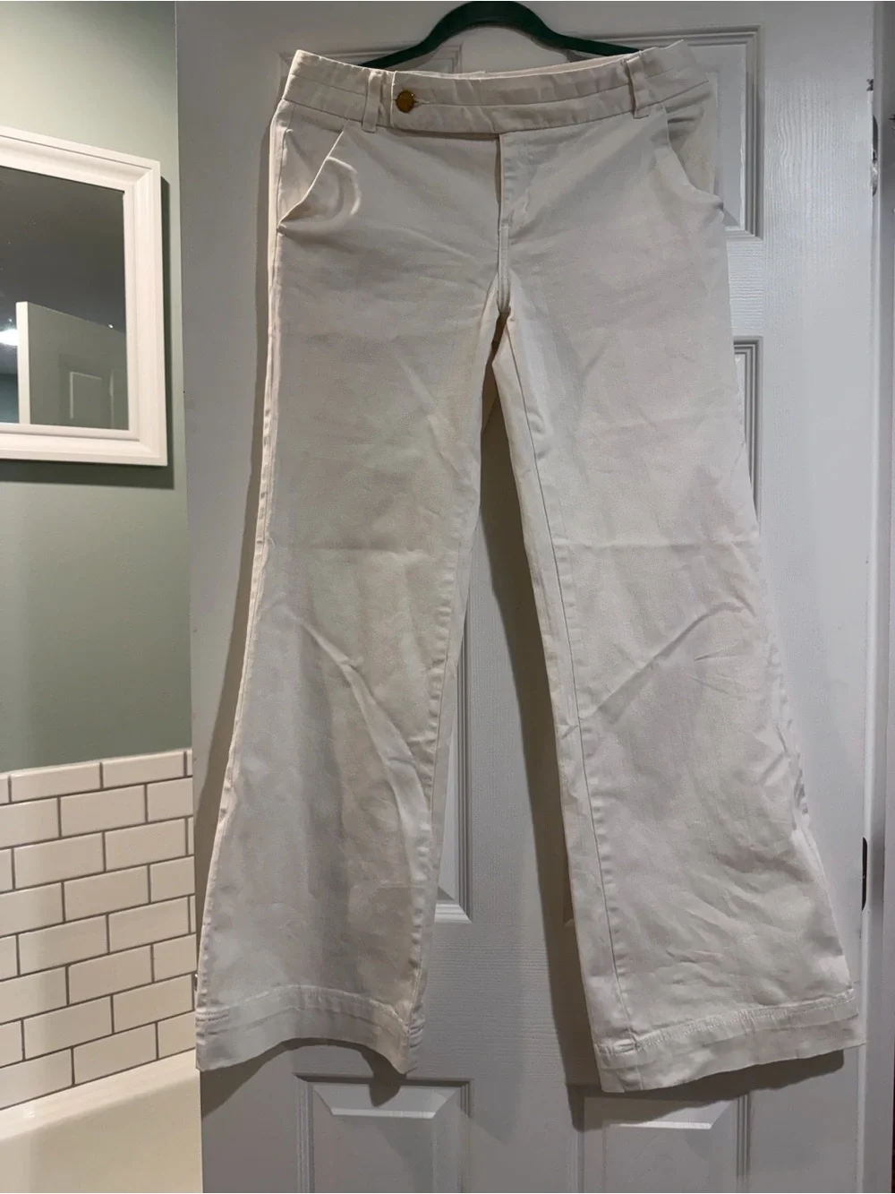 Tory Burch Off-White Wide-Leg Flare Jeans